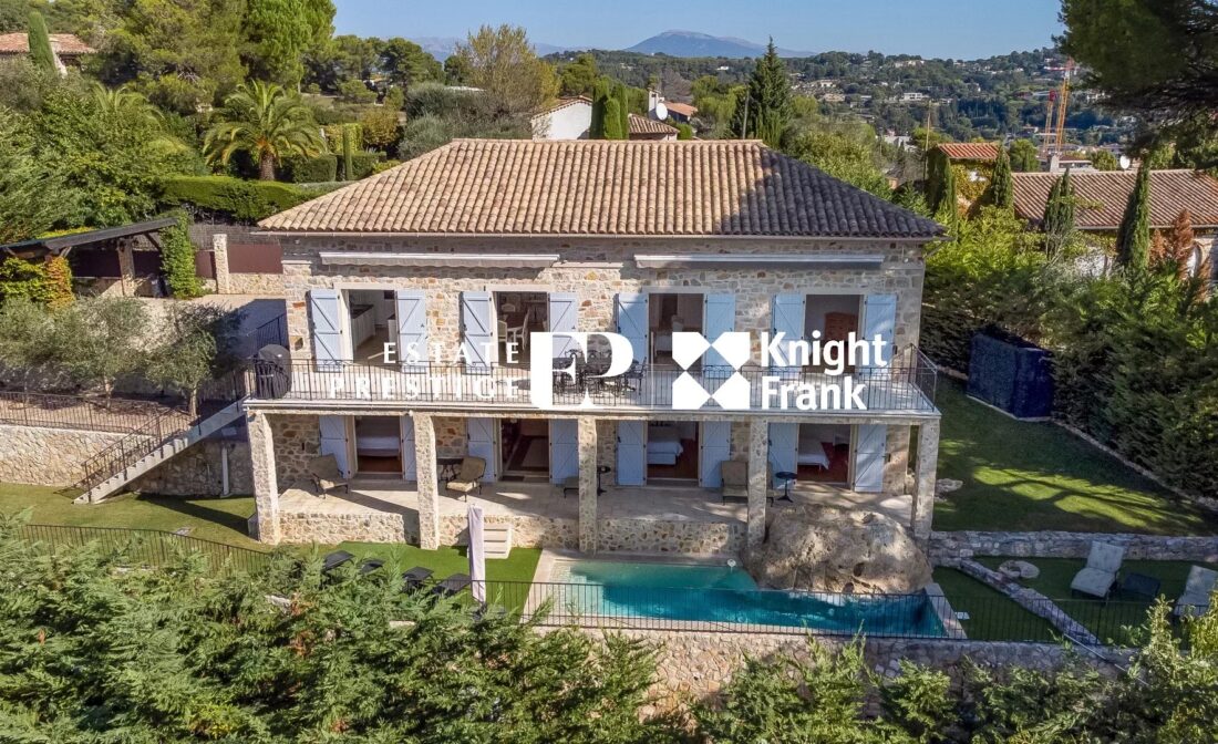 MOUGINS :  Renovated Stone Bastide with Sea Views