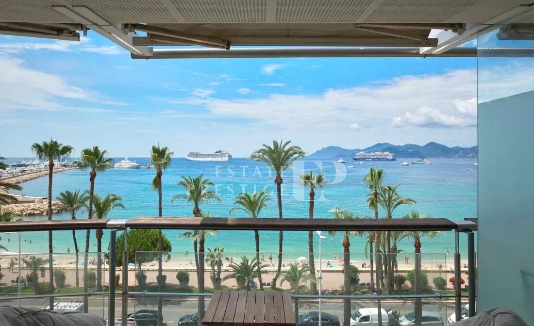 CANNES Croisette – Appartement 3 pièces traversant avec vue mer panoramique sur la baie de Cannes