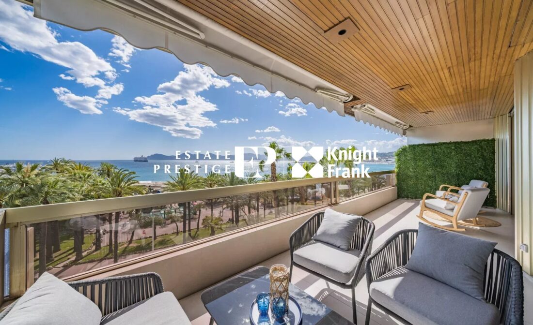 CANNES CROISETTE – Superbe appartement 3 pièces avec vue mer panoramique