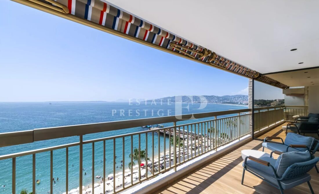 JUAN LES PINS – Appartement bord du mer avec vue mer panoramique