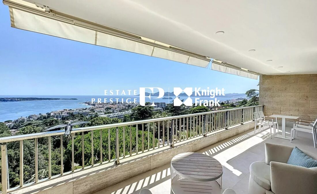 CANNES CALIFORNIE – Sublime appartement de 3 chambres avec vue mer panoramique